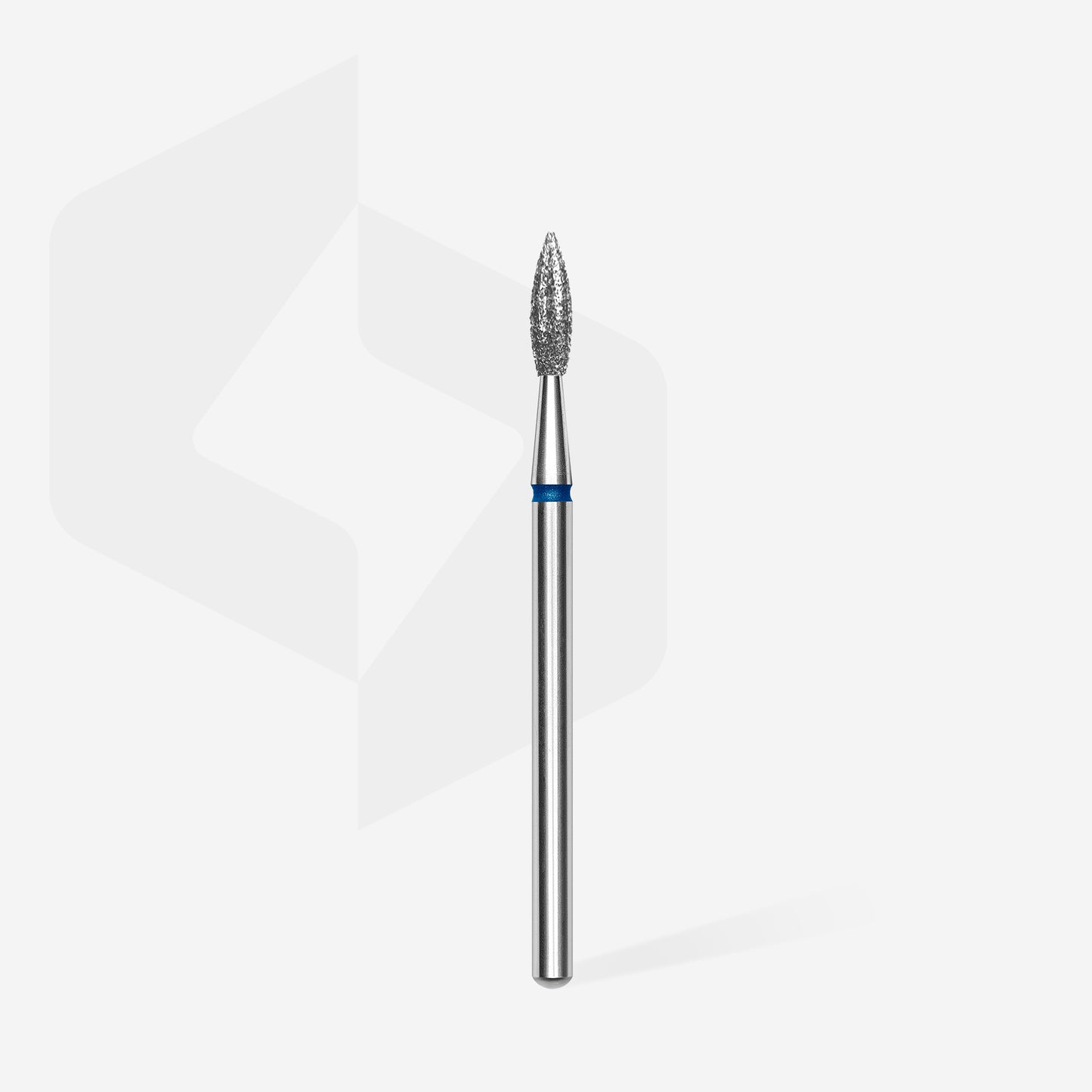 Diamond nail drill bit pointed flame blue EXPERT head diameter 2,3 mm / working part 8 mm - STALEKS