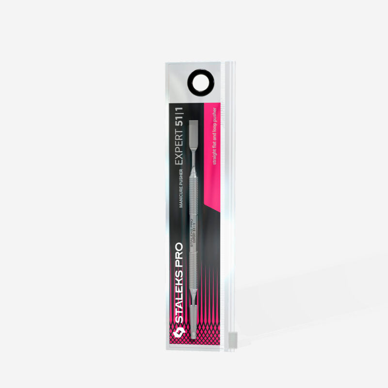 Manicure pusher EXPERT 51 TYPE 1 (straight flat and loop pusher) - STALEKS