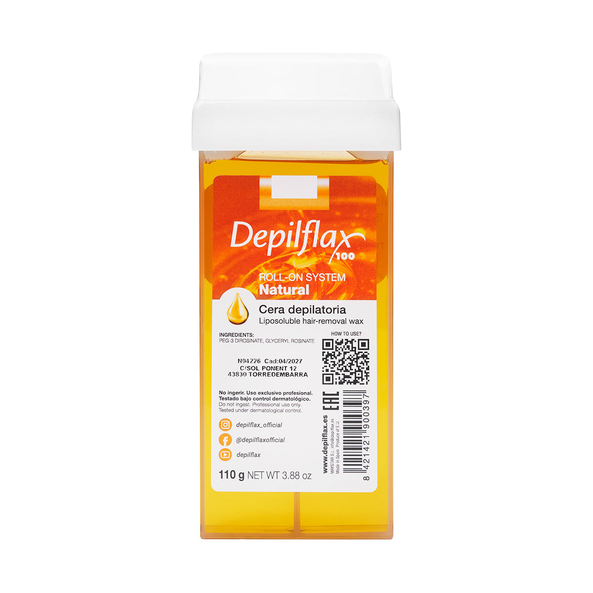 Depilflax 100 depilační voskový váleček přírodní 110g