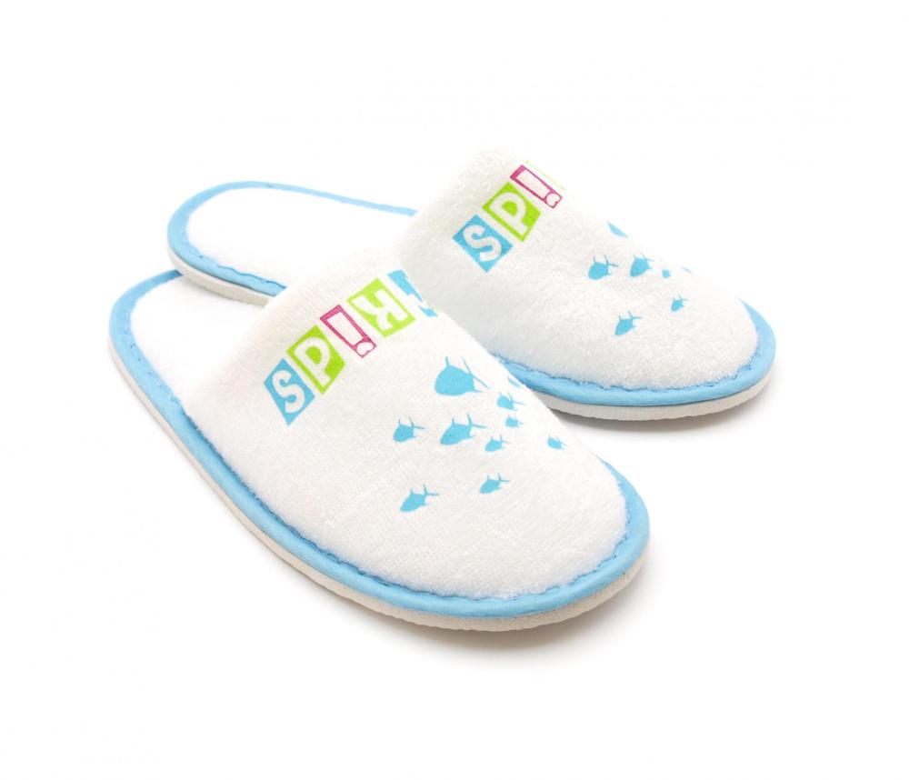 Kids slippers velour, closed toe, ForKids, white