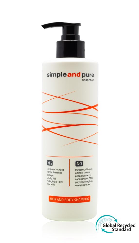 Šampon na vlasy a tělo, dávkovač s pumpičkou, 450 ml, Simple and Pure