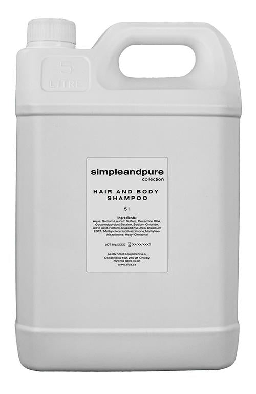 Šampon na vlasy a tělo, náplň do PS, 5l kanystr, Simple and Pure