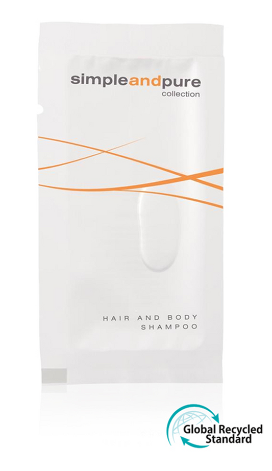 Hair & body shampoo in sachet, 10 ml, Simple and Pure