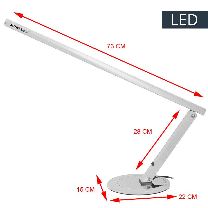 Tenká hliníková stolní lampa LED
