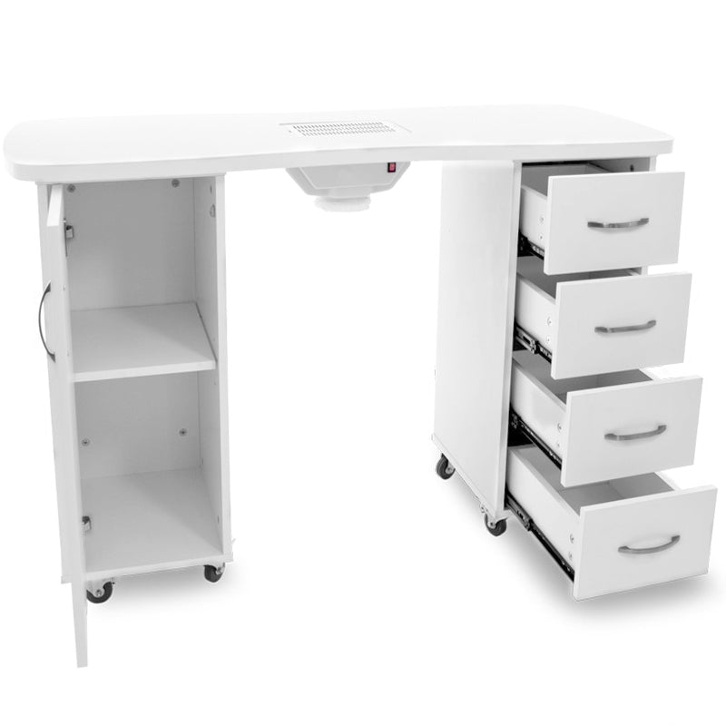 2027 white desk, two cabinets with absorber