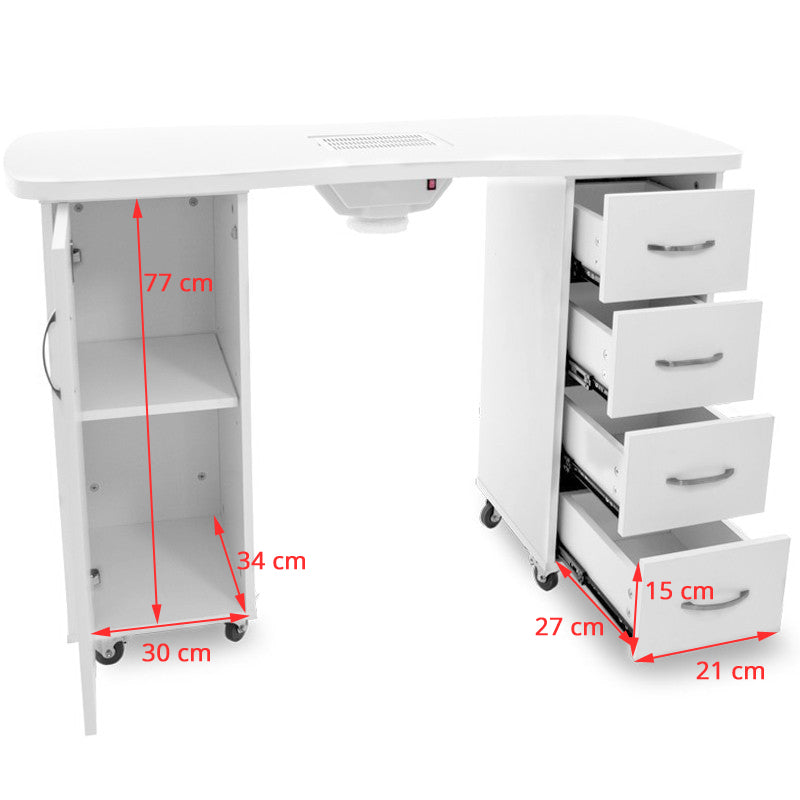 2027 white desk, two cabinets with absorber