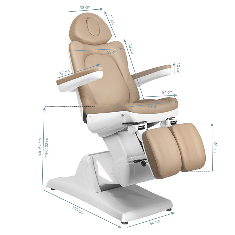 Elektrické kosmetické křeslo Azzurro 870S pedi 3 motory cappuccino