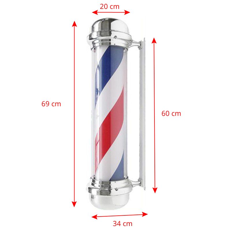 Svítící stropní svítidlo holičství BB-02 stříbrné, velké