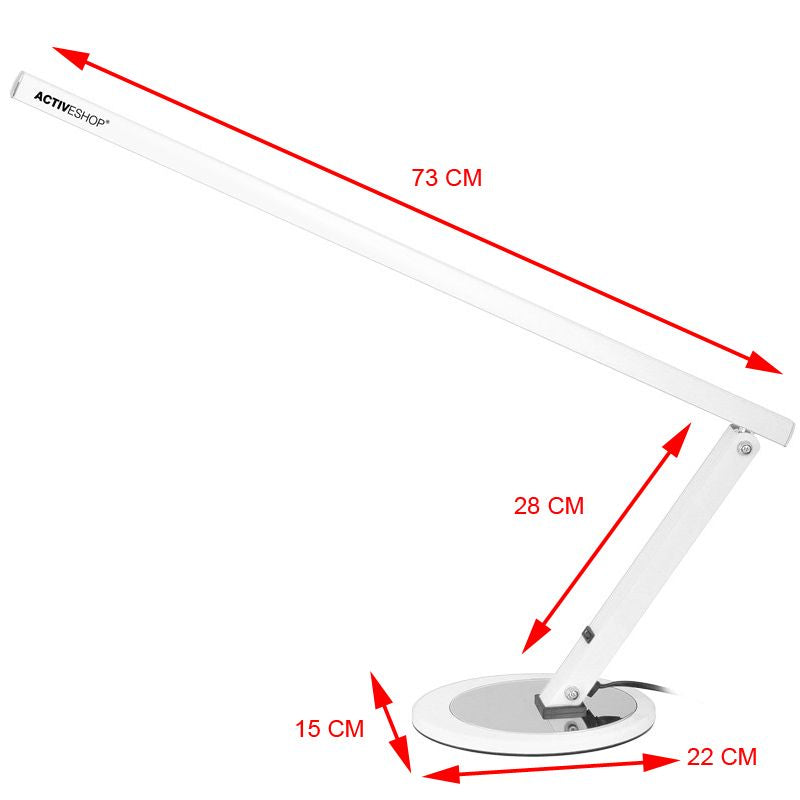 Tenká stolní LED lampa, bílá