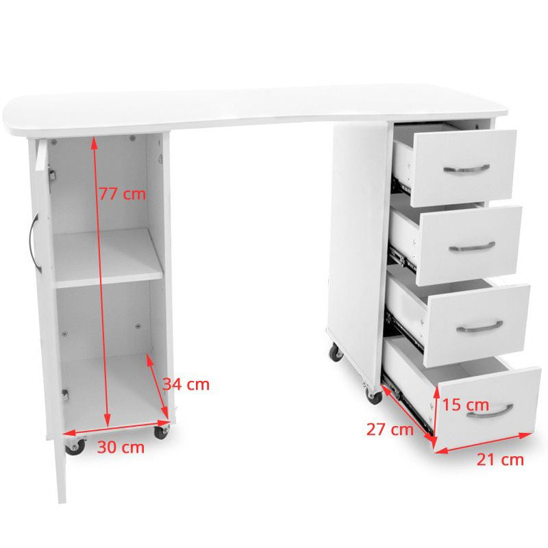 2027 BP white desk with two cabinets
