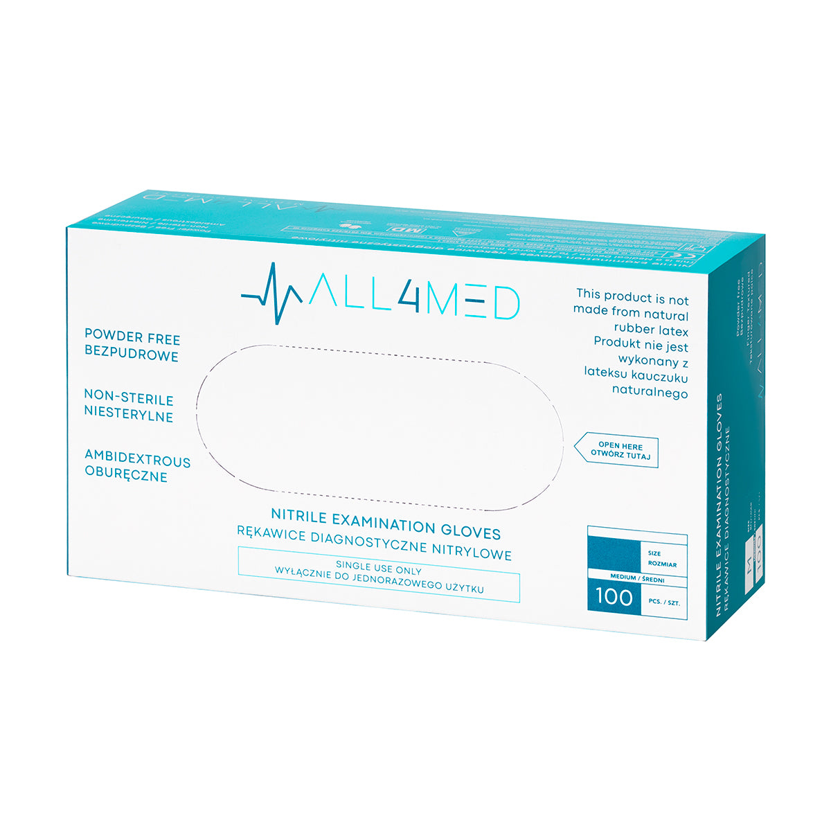 All4med jednorázové nitrilové diagnostické rukavice černé XL 10 x 100 ks