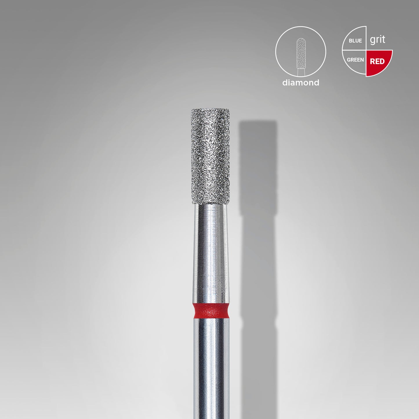 Diamantový válec na hřebíky červený EXPERT průměr hlavy 2,5 mm / pracovní část 6 mm - STALEKS