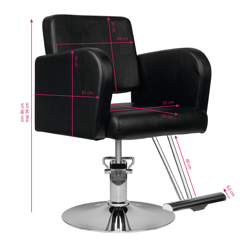 Kadeřnické křeslo Hair System HS92 černé