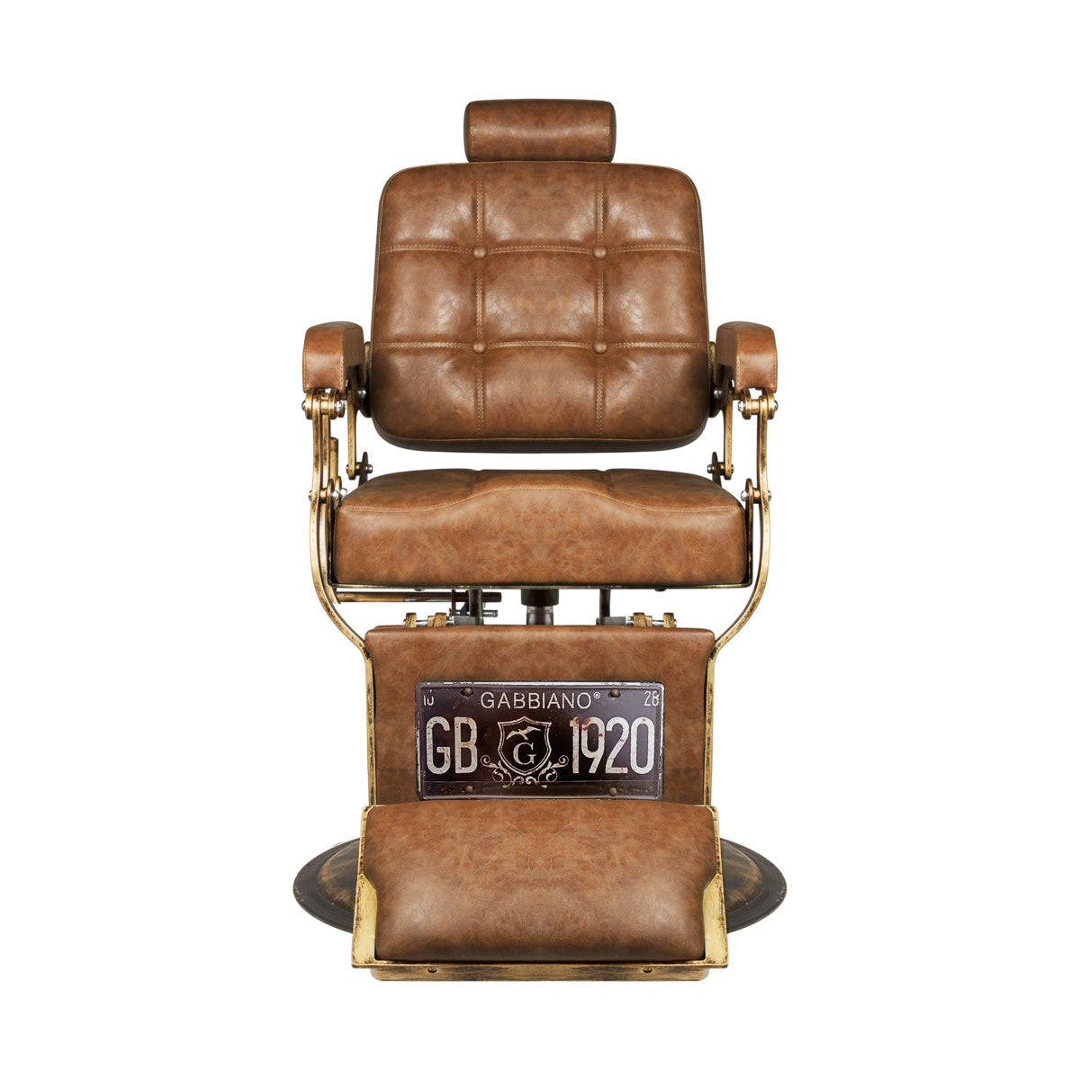 Kadeřnické křeslo Gabbiano Boss Old Leather, světle hnědé