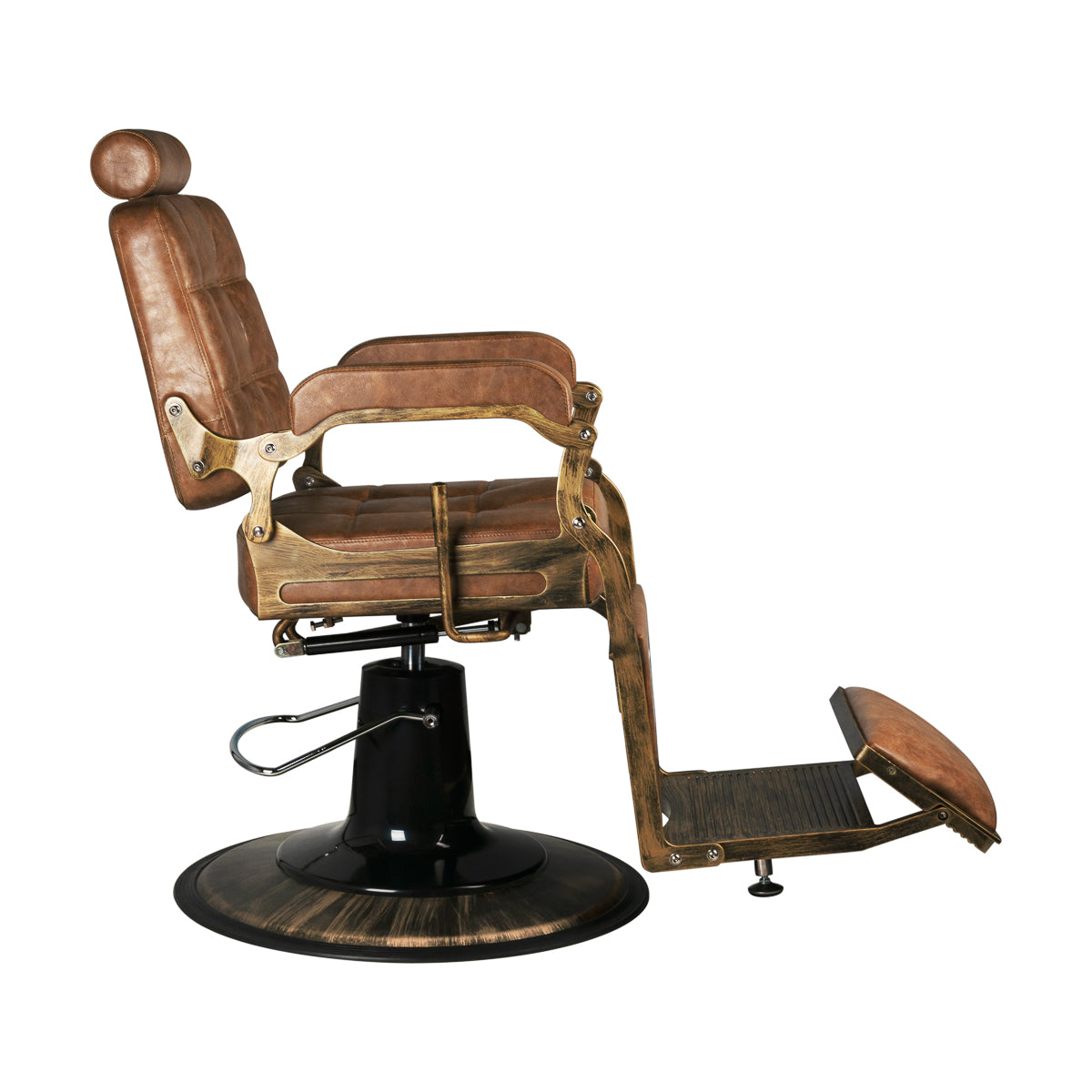 Kadeřnické křeslo Gabbiano Boss Old Leather, světle hnědé