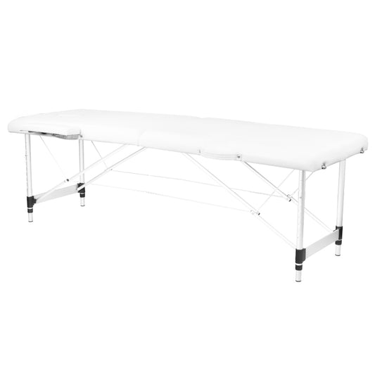 Aluminum comfort folding massage table Activ Fizjo, 2 segments, white