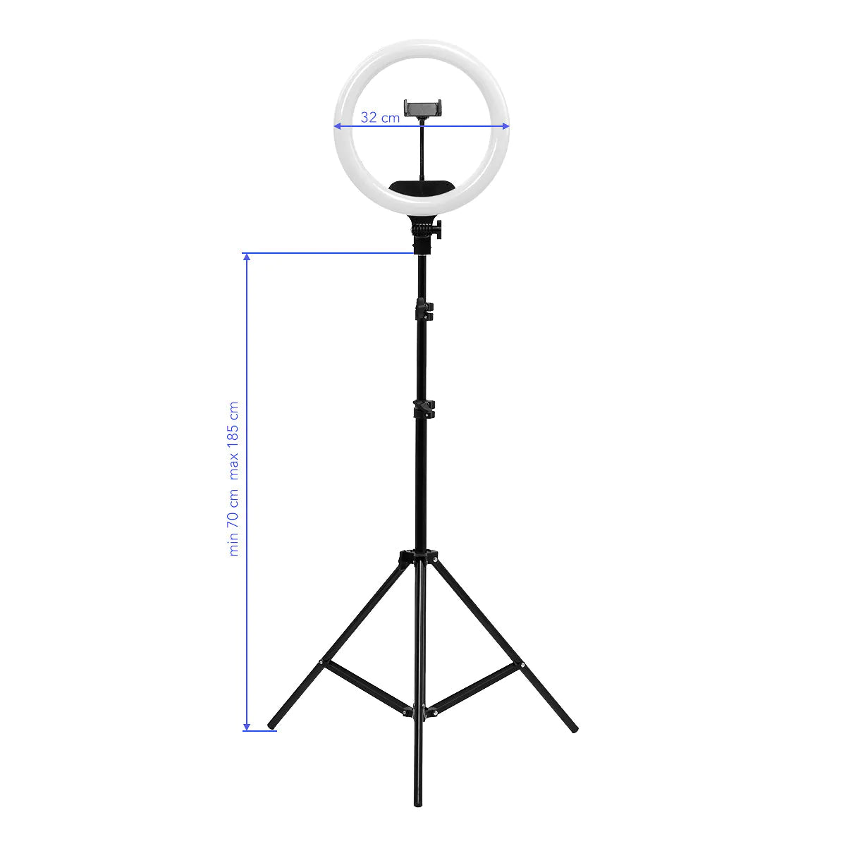 Kruhové LED světlo 13" 36W se stojanem, černé