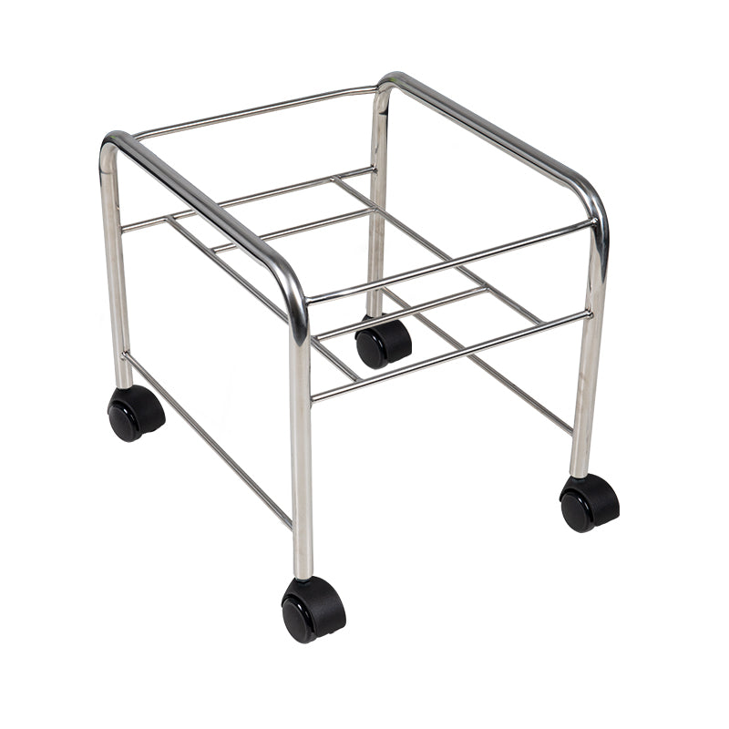 Rovný pedikérský podnos s chromovanými kolečky