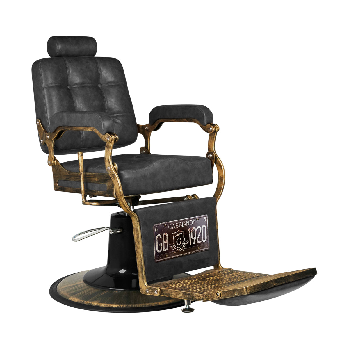 Kadeřnické křeslo Gabbiano Boss HD Old Leather, černé