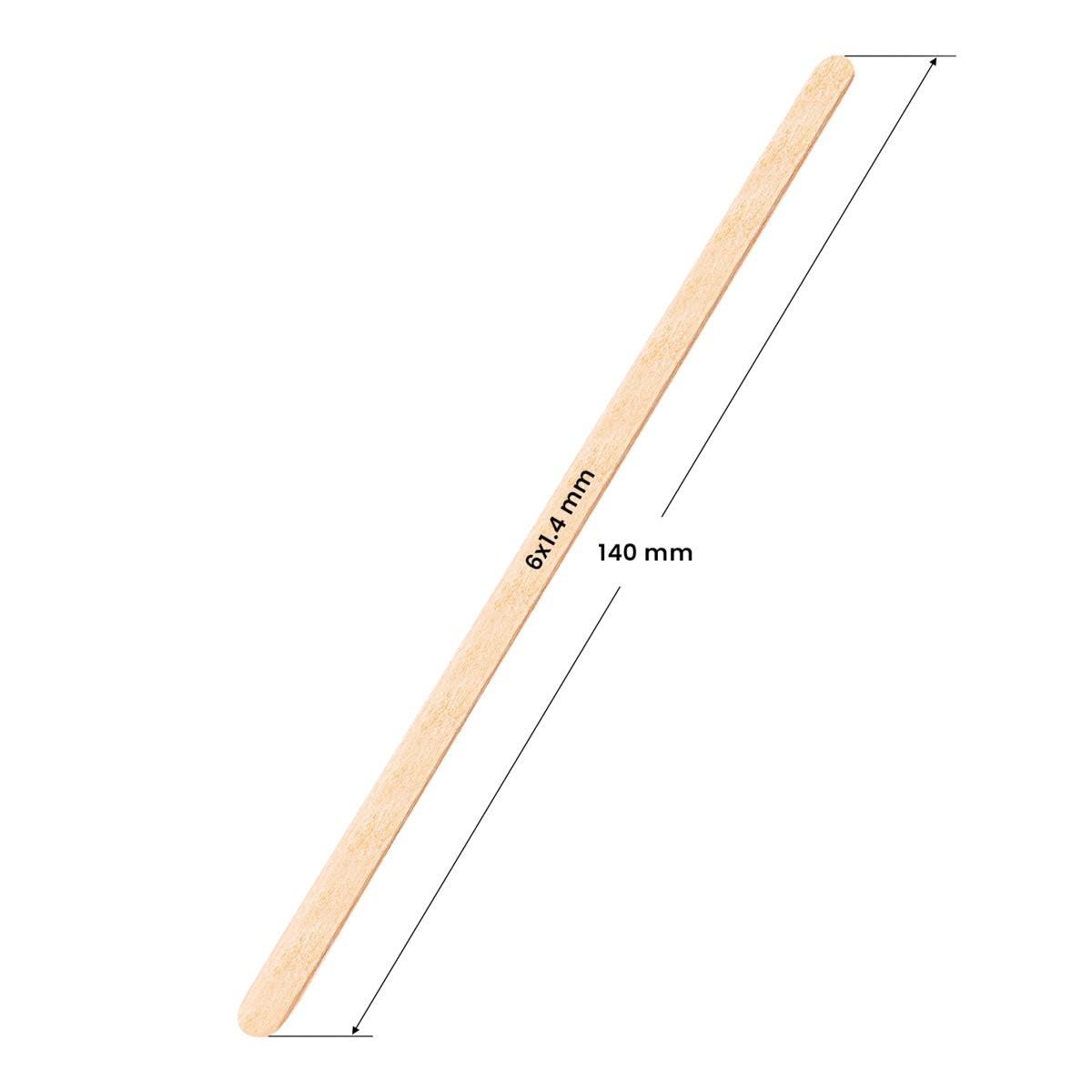 Small wooden spatula 140 x 6 x 1.4 mm - 100 pieces