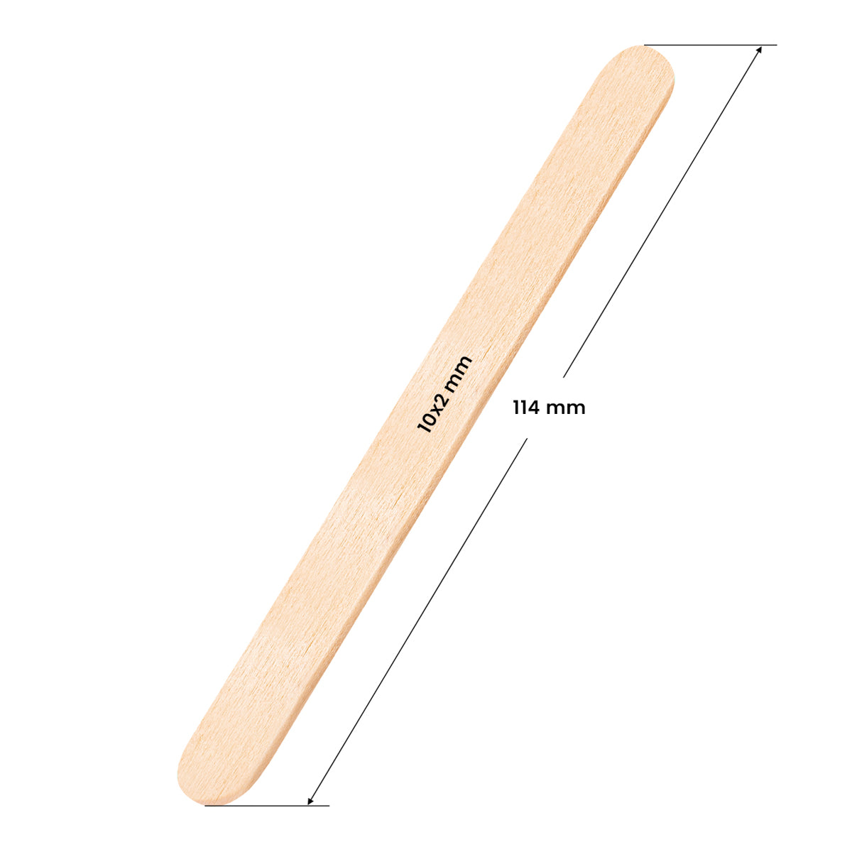 Mittlerer Holzspatel 114 x 10 x 2 mm - 100 Stück