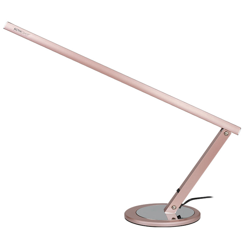 Tenká stolní LED lampa, růžové zlato