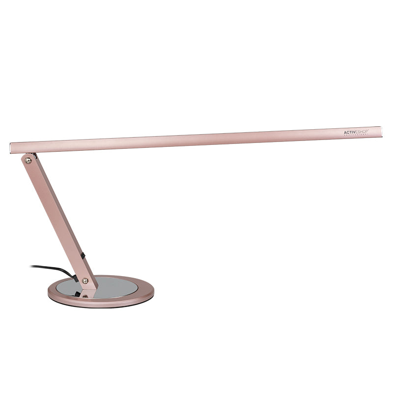 Tenká stolní LED lampa, růžové zlato