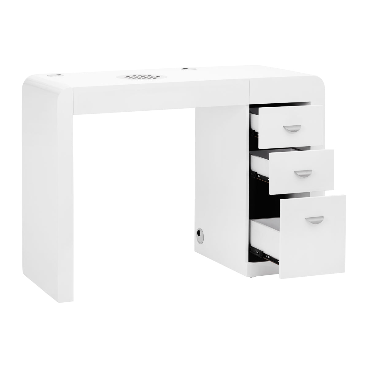 Kosmetický pult 312 s kazetovým absorbérem, bílý, levý