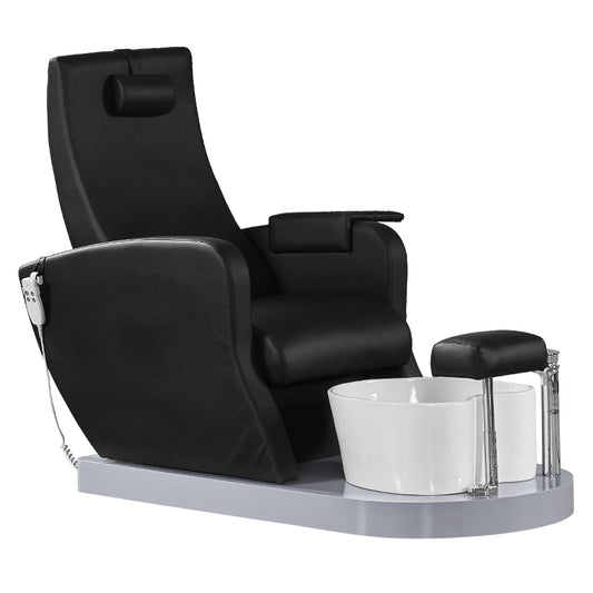 Azzurro 016A black pedicure spa chair with hydromassage