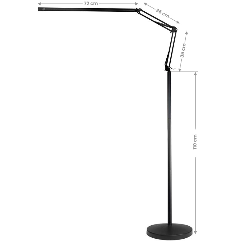 Ošetřující LED lampa All4light lashes line 2, černá, se stativem