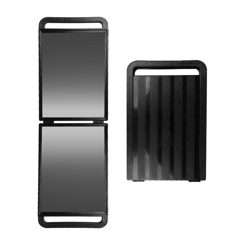 Double foldable hairdressing mirror