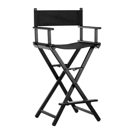 Black aluminum foldable makeup chair