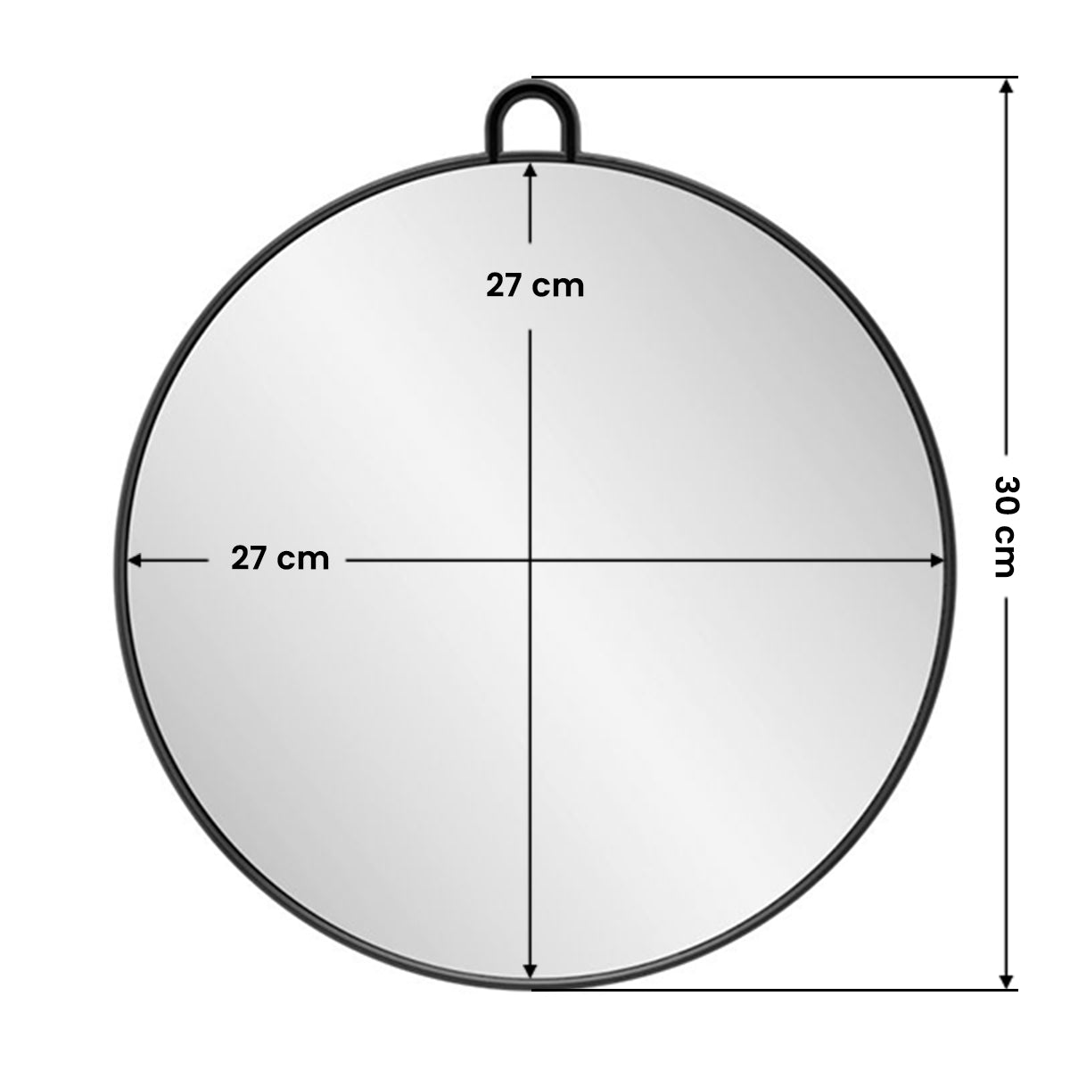Kulaté kadeřnické zrcátko Q-29, černé