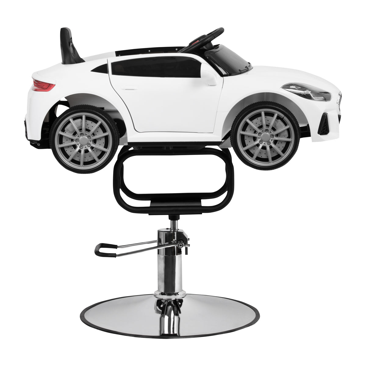 Dětské kadeřnické křeslo, BM auto, bílá