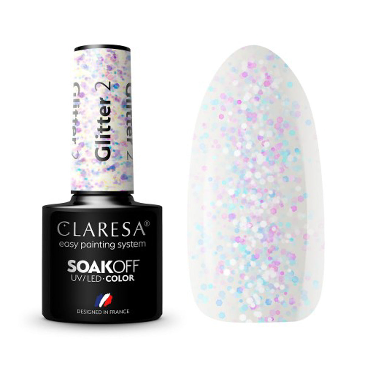 CLARESA GLITTER 2 hybrid varnish -5g
