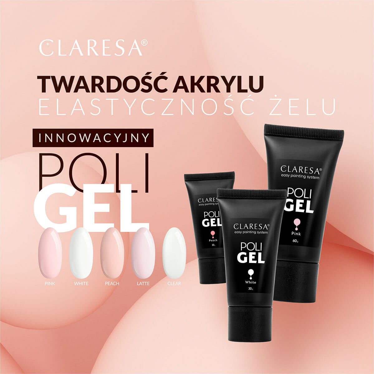 CLARESA POLI GEL RŮŽOVÝ 30g