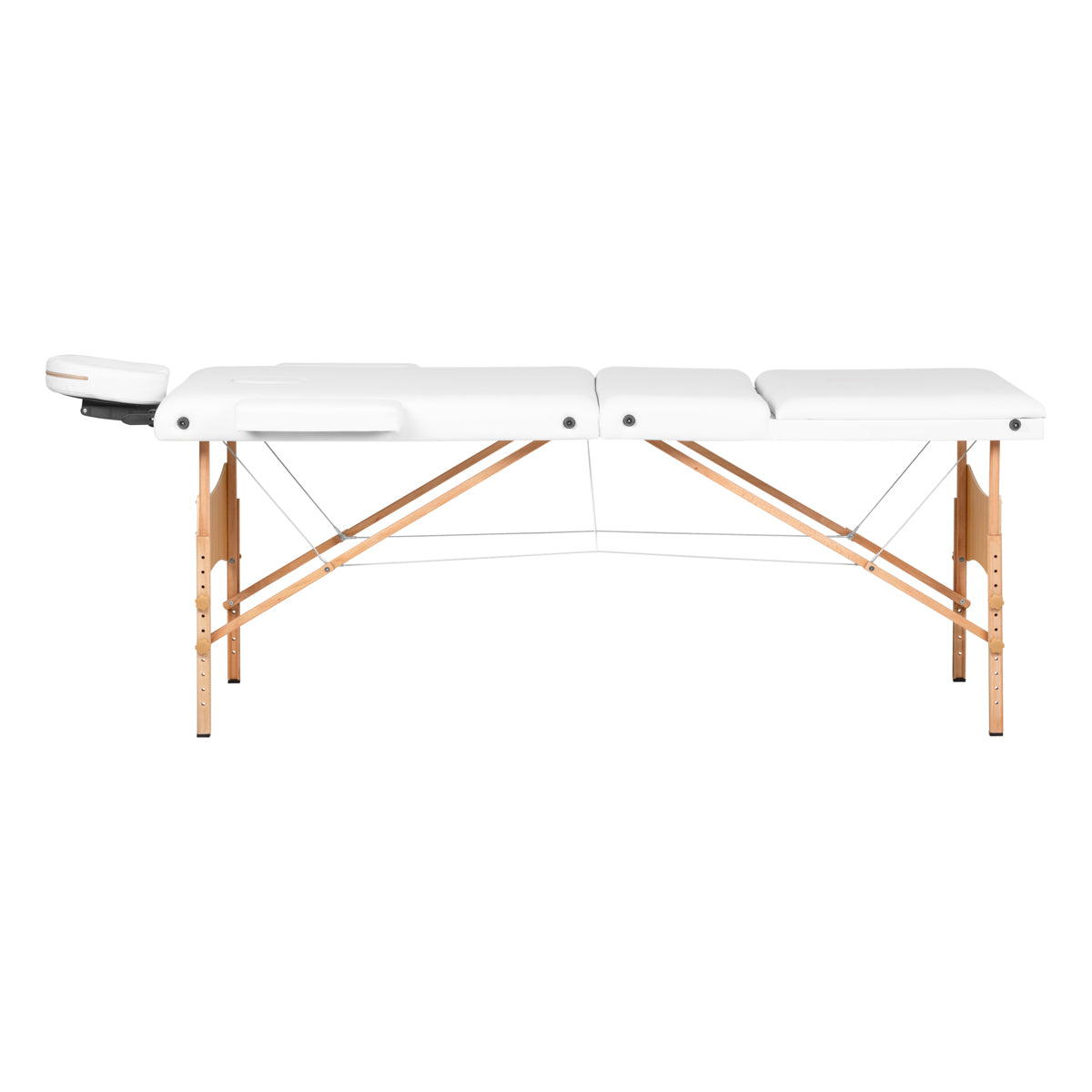 Komfort Activ Fizjo Lux wooden foldable massage table, 3 segments, 190x70, WHITE