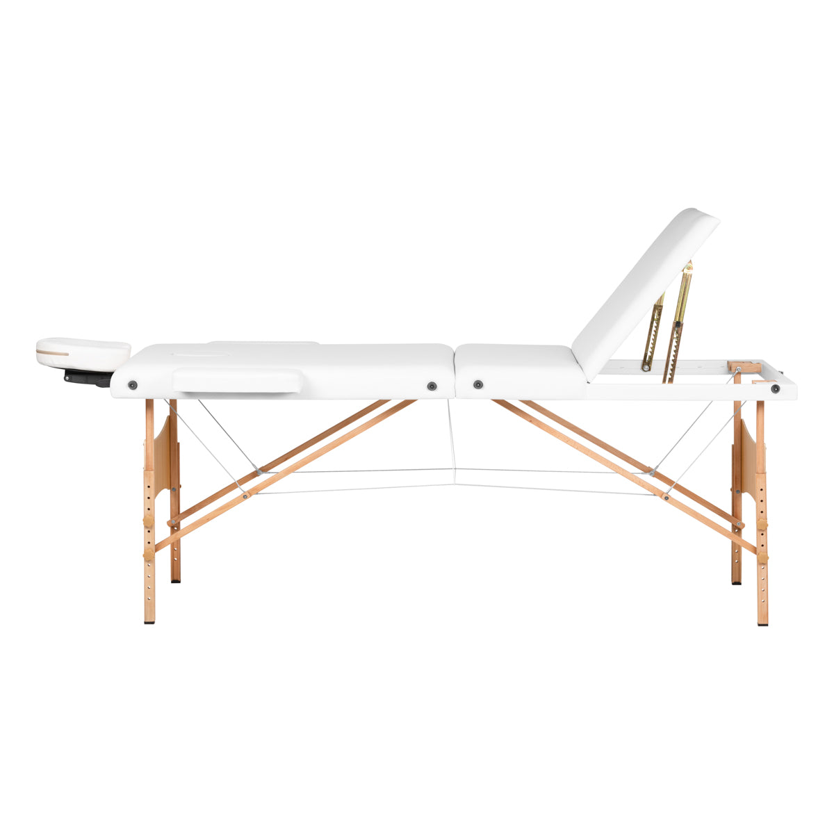 Komfort Activ Fizjo Lux wooden foldable massage table, 3 segments, 190x70, WHITE