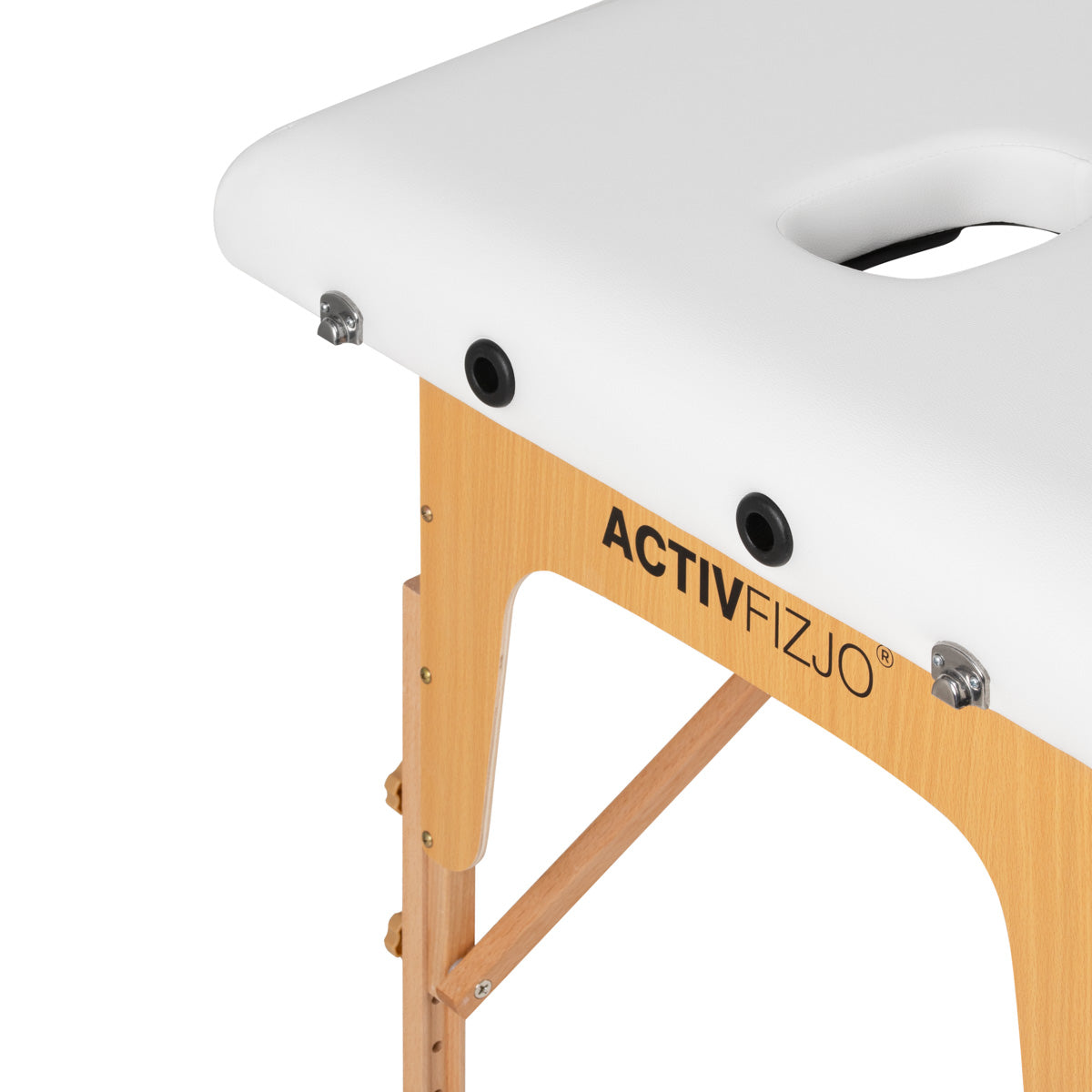 Komfort Activ Fizjo Lux wooden foldable massage table, 3 segments, 190x70, WHITE