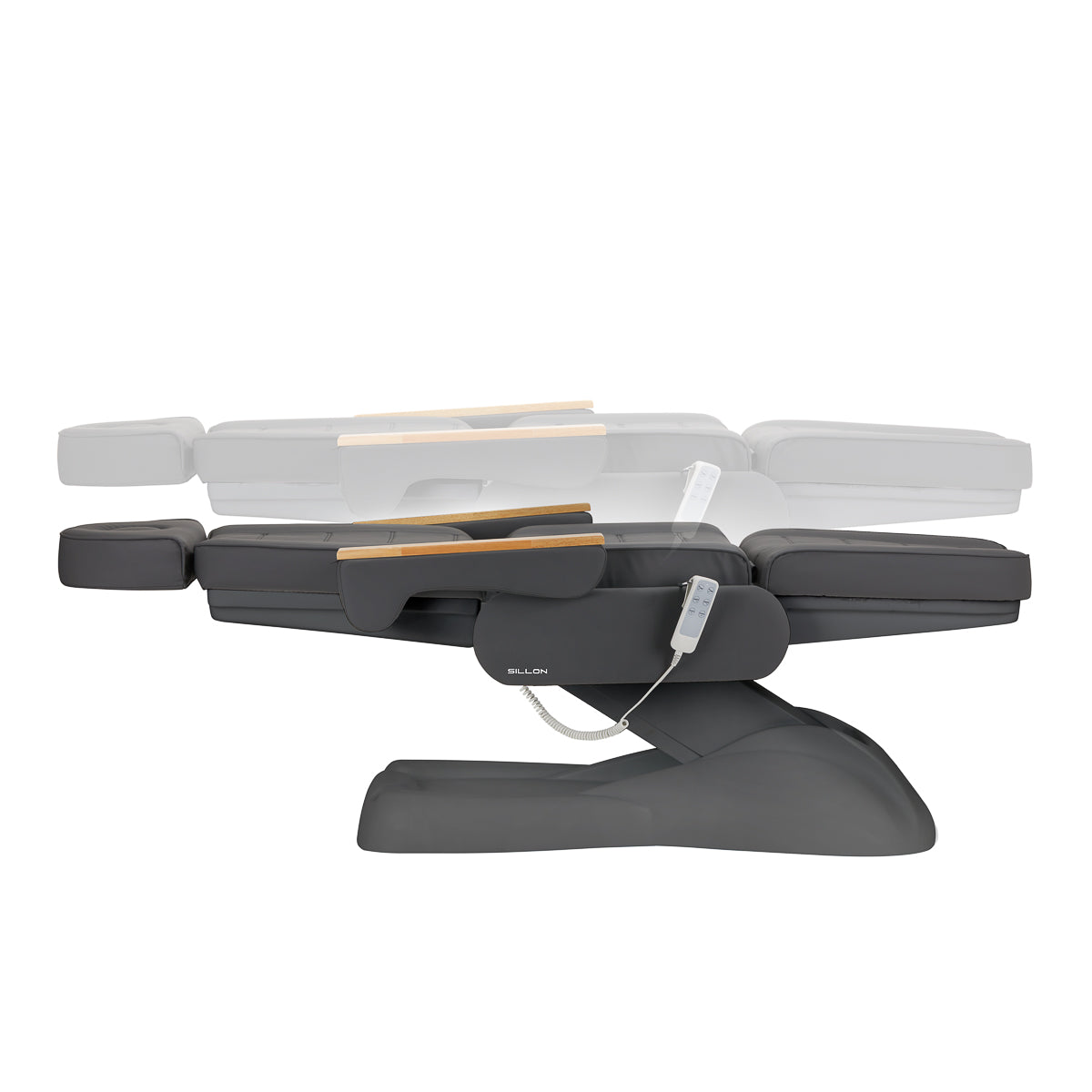 Elektrické kosmetické křeslo SILLON Lux 273b, 3 šedé motory, šedá základna