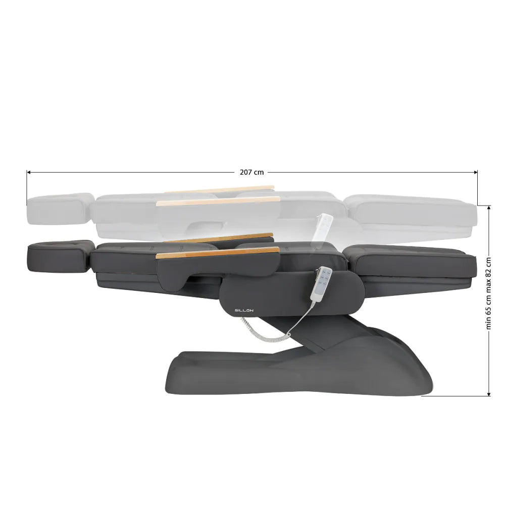 SILLON Lux 273b elektrische Kosmetikliege, 3 Motoren grau, grauer Unterbau