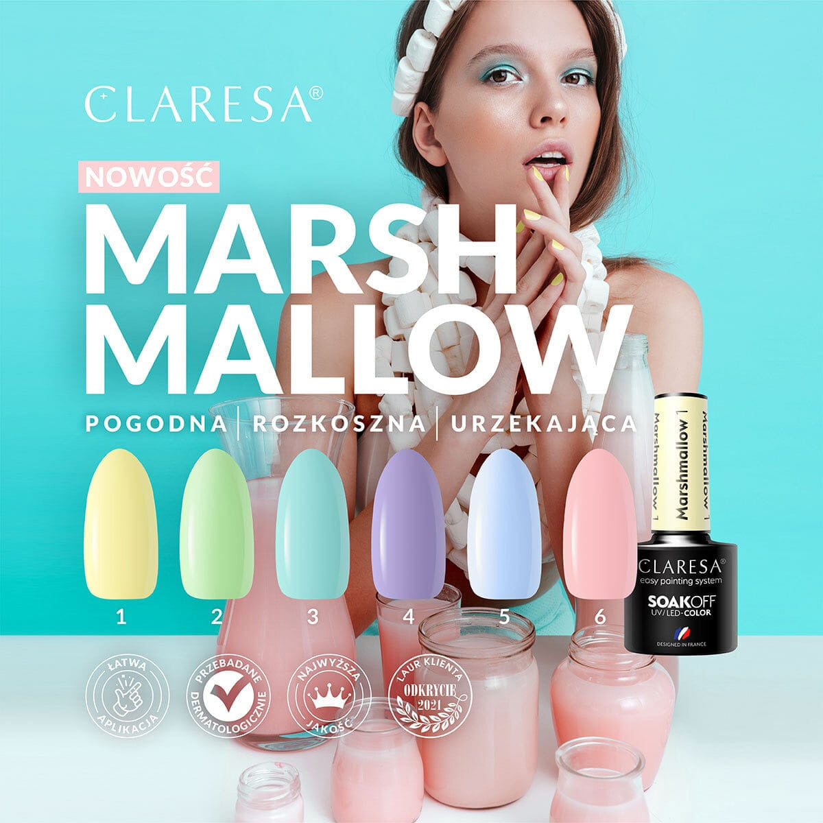 CLARESA hybrid varnish MARSHMALLOW 4 5g