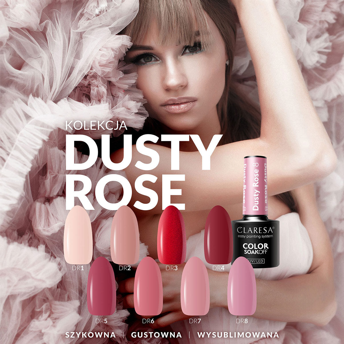 CLARESA Hybrid nail polish DUSTY ROSE 5 -5g