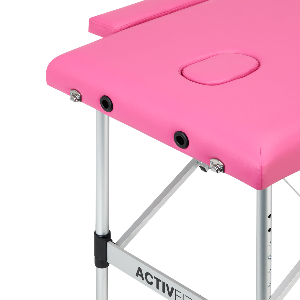 Activ Fizjo hliníkový komfortní skládací masážní stůl, 2 segmenty, růžový