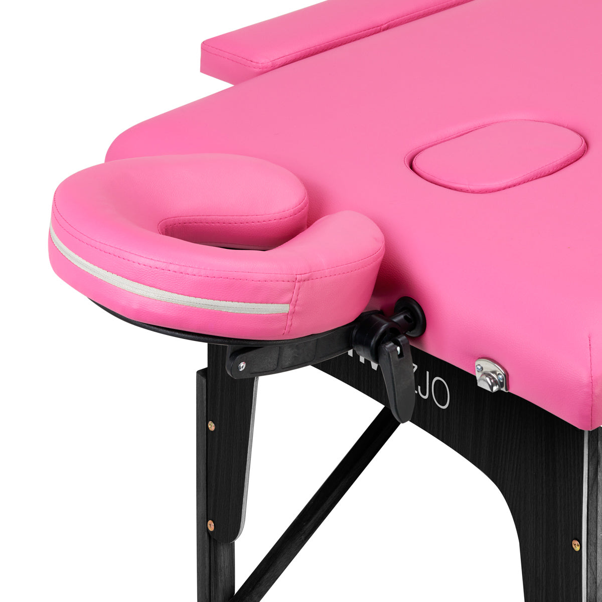 Komfort Activ Fizjo foldable wooden massage table, 2 segments, pink, black wood