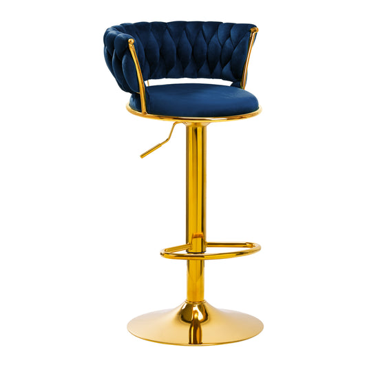 4Rico Bar stool QS-B313a, navy blue velvet