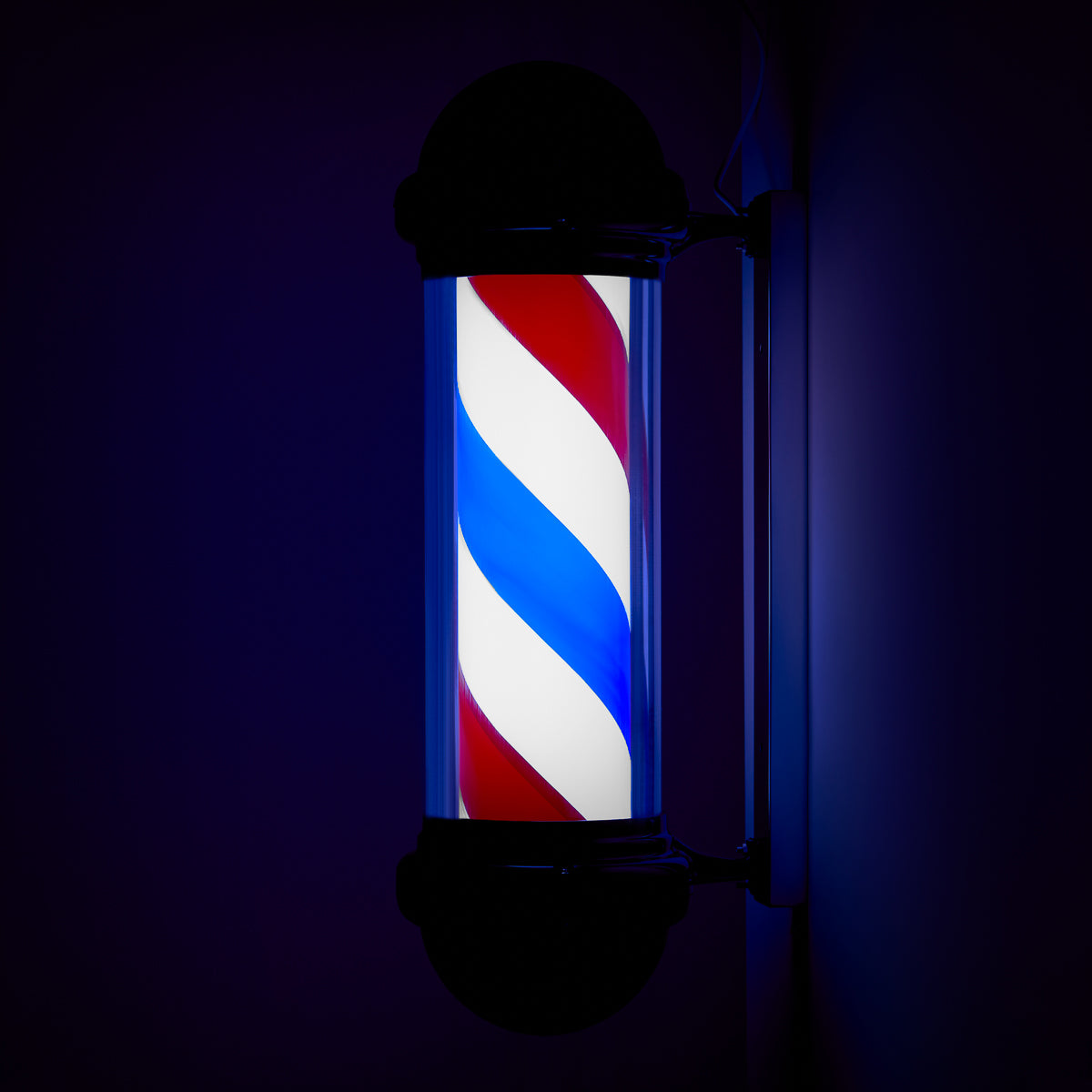 Osvětlené stropní svítidlo barber shop BB-02 černé, velké