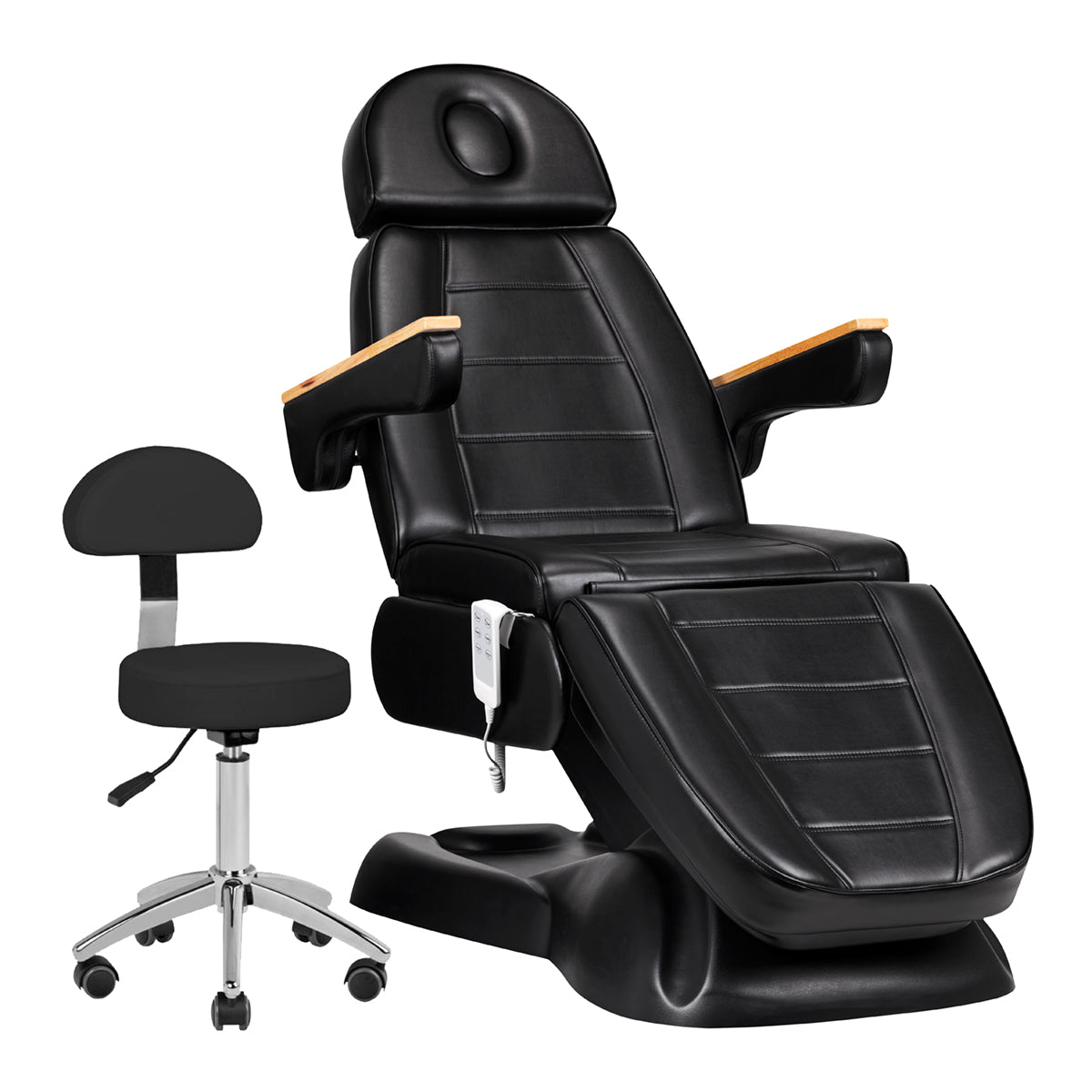 SILLON Lux 273b elektrické kosmetické křeslo + taburet 304, černá