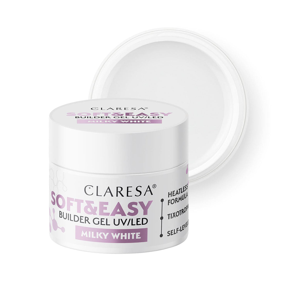 Claresa stavební gel Soft&Easy gel mléčně bílý 45g