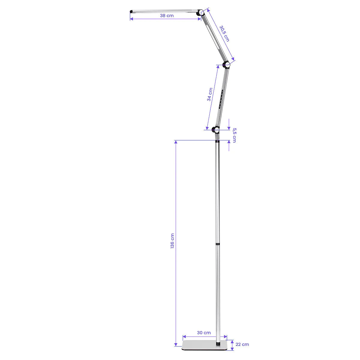 LED lampa na jógu 22W stříbrná